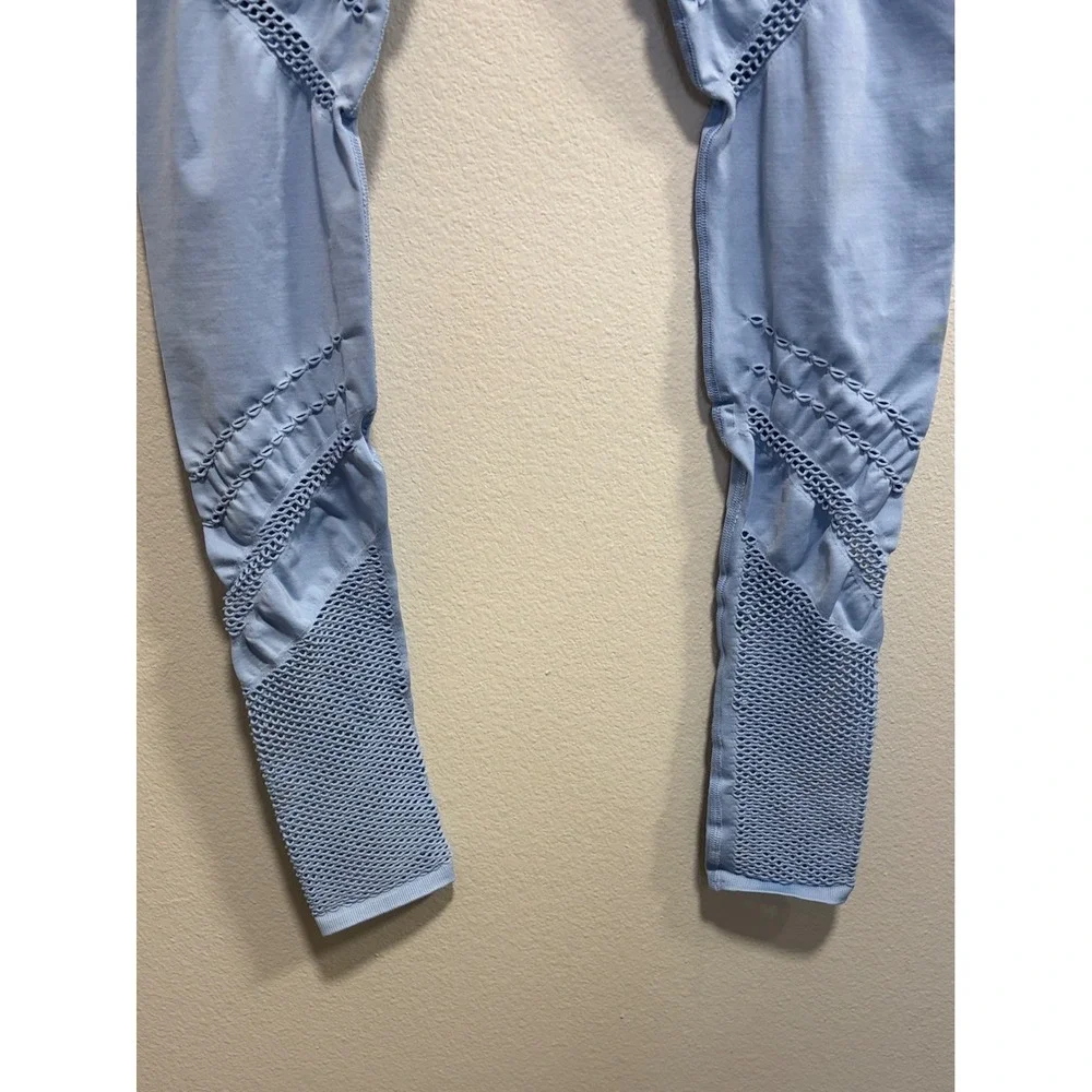 Alo Yoga High Rise Seamless Pointelle Mesh Leggings Light Blue Medium